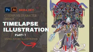 Cyberpunk Character Design Part-1-Vector Art in Adobe Illustrator-Speed Art