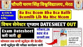 CCSU BIG UPDATE !! | सभी स्टूडेंट्स के लिए | Odd Semester डेटशीट Out🥳 🚨।#ccsu