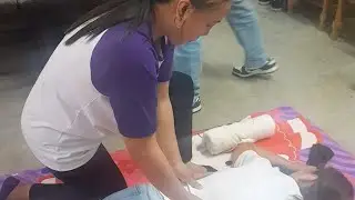Dry Massage Demo by Ms Marinet Reyes of the Pampanga Manpower Training Center