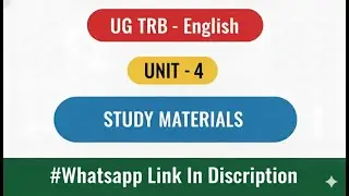 UGTRB ENGLISH UNIT 4 STUDY MATERIAL #ugtrbenglish #studymaterial