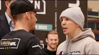 A FIRED UP MICHAEL CONLAN GIVES IT TO LEIGH WOOD AS THEY TRADE WORDS DURING AN INTENSE HEAD-TO-HEAD!