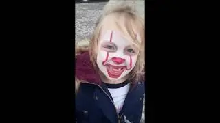 Pennywise Stephen Kings IT Has A Beginning!! Pennywise Face Painting Alpena Michigan 2018!!