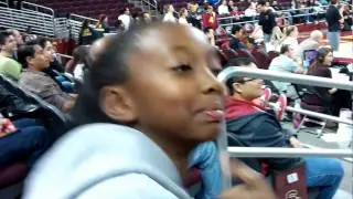 Mia Delahoussaye with the  Uga Buga Man USC Women's Volleyball