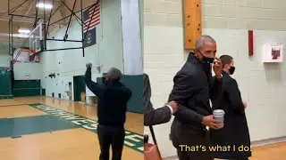 Barack Obama's perfect Basketball shot | Thats what he do