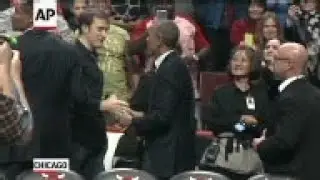 Raw: Obama Attends Bulls Home Opener
