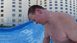 Brad Las Vegas FlowRider Planet Hollywood Strip Casino Pool Deck Surf Machine insta360 x4 camera