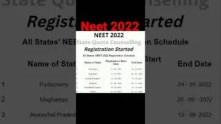 Neet 2022 State Quota counselling till now#shorts#doctor#neet2022#statequota#counselling#mbbs#neetug