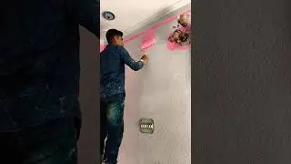 wall painting Pink color 🩷#viralvideo #shorts #rells#painter #wallpainting #trendingshorts #painting