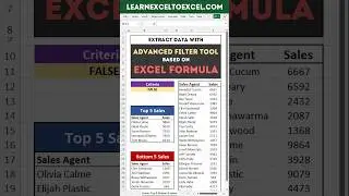 Excel Pro Tricks: Extract Top and Bottom N values using Excel Advanced Filter tool based on Formula