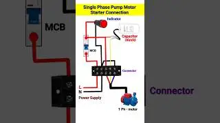 1 Hp motor starter box connection #electricalwiring