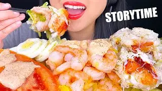 ASMR CRAB & SHRIMP SEAFOOD SALAD (EATING SHOW) STORY TIME | MUKBANG | ASMR Phan