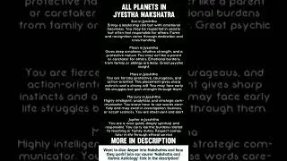 All Planet Traits in JYESTHA Nakshatra Revealed!