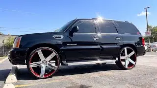 Я поставил 28-дюймовые диски на свой Cadillac Escalade 2004 года 🔥🔥🔥🔥🔥