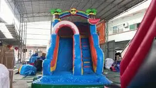 Tropical Splashdown: Ultimate Dual-Lane Water Slide Adventure