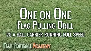 Youth Flag Football Defense Drill - One on One Flag Pulling