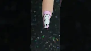 Cute Cat Nail Art Design #shorts #cutenailart