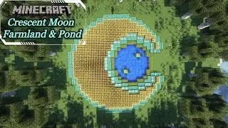 Minecraft | How To Build Crescent Moon Shaped Farmland & Mini Pond Design [ Tutorial ]