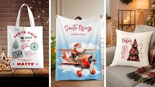 Cozy Christmas Blankets, Pillows & Gift Bags Ideas for Holiday Giving
