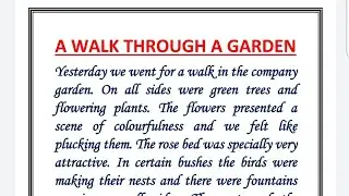 Write essay on a visit to a garden in english || a visit to a garden essay in english