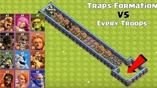 Traps Formation vs Every Troops -Clash of Clans