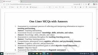 Assessment and Evaluation 
