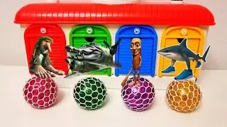 Satisfying Garage ASMR | Making 4 Super Giant Stress Baloons From  Doors Rainbow Garage ASMR