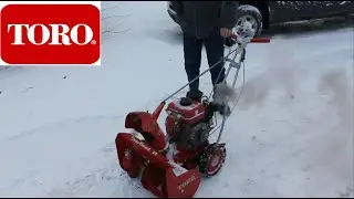 Toro Diesel Snowblower Rolling Coal and Blowing Snow!