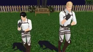 [SnK MMD] Flesh (Erwin, Levi)
