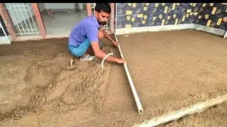Technology of Modern Portico Floor Tile Installation Accurately with Cement|Floor tile construction
