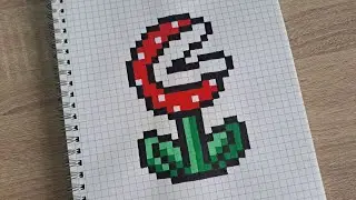 How to draw a pixel art Piranha Plant from Super Mario Bros.