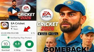 EA Cricket 2026 Finally On Android & iOS, PC 💥 EA Sports COMEBACK 🔥 New Cricket Game Coming