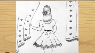 Girl backside drawing easy | how to draw a girl | pencil sketch | girl backside drawing step by step