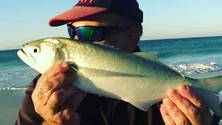 TAILOR FISHING ON A REMOTE BEACH WITH A BRILLIANT SUNRISE!