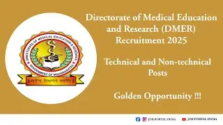 Directorate of Medical Education and Research (DMER) Recruitment 2025