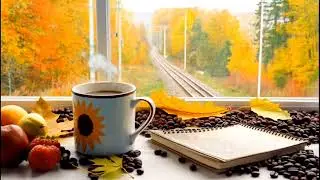 Autumn Morning Jazz ☕ | Cozy Train Window View with Relaxing Coffee Music
