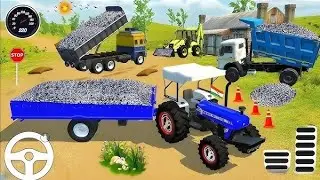 🟠Drive JCB and Uploading🏗️🪨Stone From Dumper 🪨Truck in Game #truck #jcb #tractor #dumper #games 0139