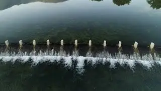 Aerial View Of Mysterious Waterfall  Stock Video