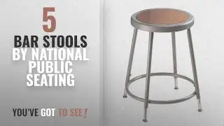 Top 10 National Public Seating Bar Stools [2018]: National Public Seating 6218H Grey Steel Stool