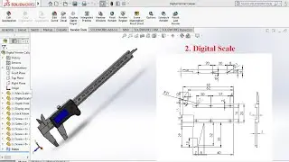 3D Modeling a Digital Vernier Caliper in SolidWorks. 2. Movable Jaw