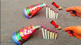 Lot of diwali two anar vs matchstick Chain Reaction Domino experiment video !