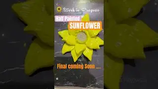 Half Painted Clay Sunflower 🌻 | Handmade Mini Jewellery | Work in Progress | #shorts