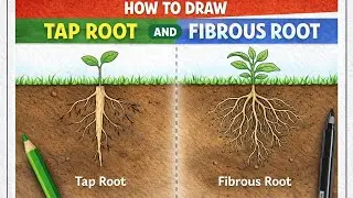 How to draw Tap root and Fibrous root?   | Step by step drawing for kids | Botany Icon