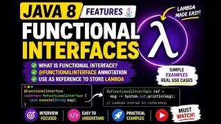 Java 8 Functional Interfaces Explained | @FunctionalInterface, Lambda & Real Examples