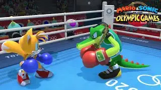 Boxing Hard Gameplay Mario & Sonic At The Olympic Games Tokyo 2020 Tails VS Vector Bowser Jr Peach D