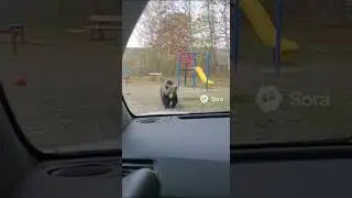 Mama cat saves kitten from bear #reaction #sora2 