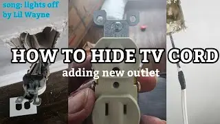 HOW TO HIDE TV CORD || ADDING NEW OUTLET || Kastertroy
