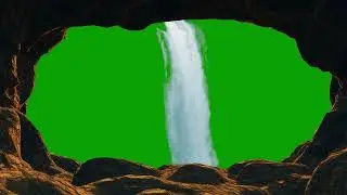 cave waterfall green screen