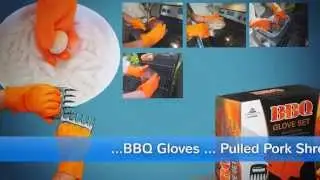 Silicone BBQ Gloves and Pulled Pork Shredder Meat Handler
