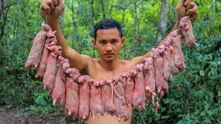 Fried Testy Mouse (Rats) In the forest eating delicious