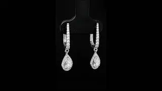 1.00 Carat Diamond drop halo earrings - Orogem Jewelers